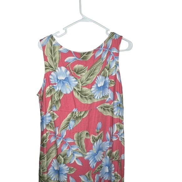 La Cabana 1990s Aloha Dress Womens Large Pink Tropical Floral Hawaiian Maxi - Picture 2 of 4